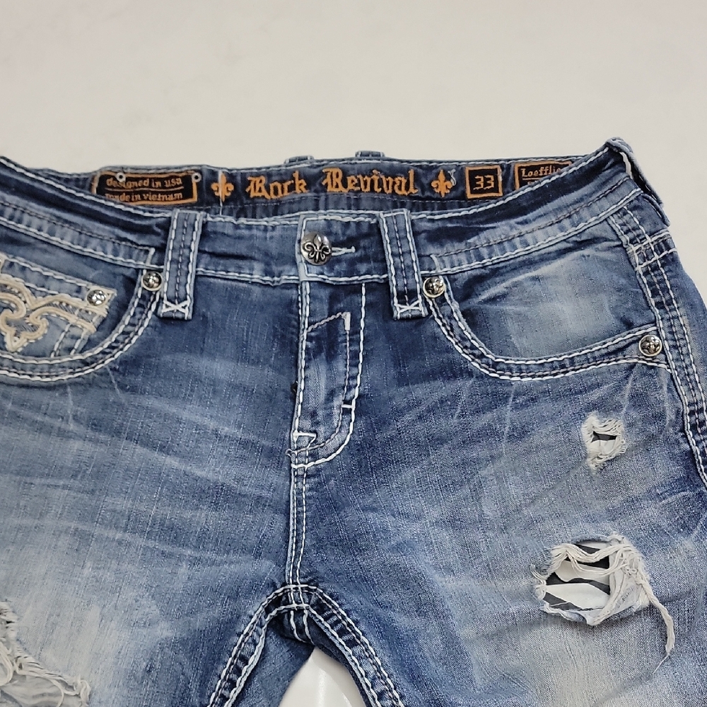 Rock Revival Faded Blue Denim Jeans